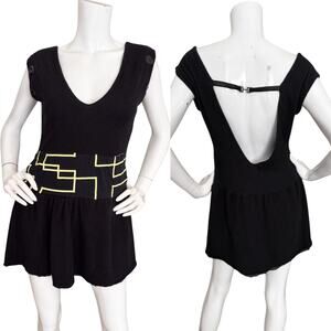 Custo Barcelona Y2K Vintage Angora Backless Tunic Top Size 1 Whimsigoth Cyber